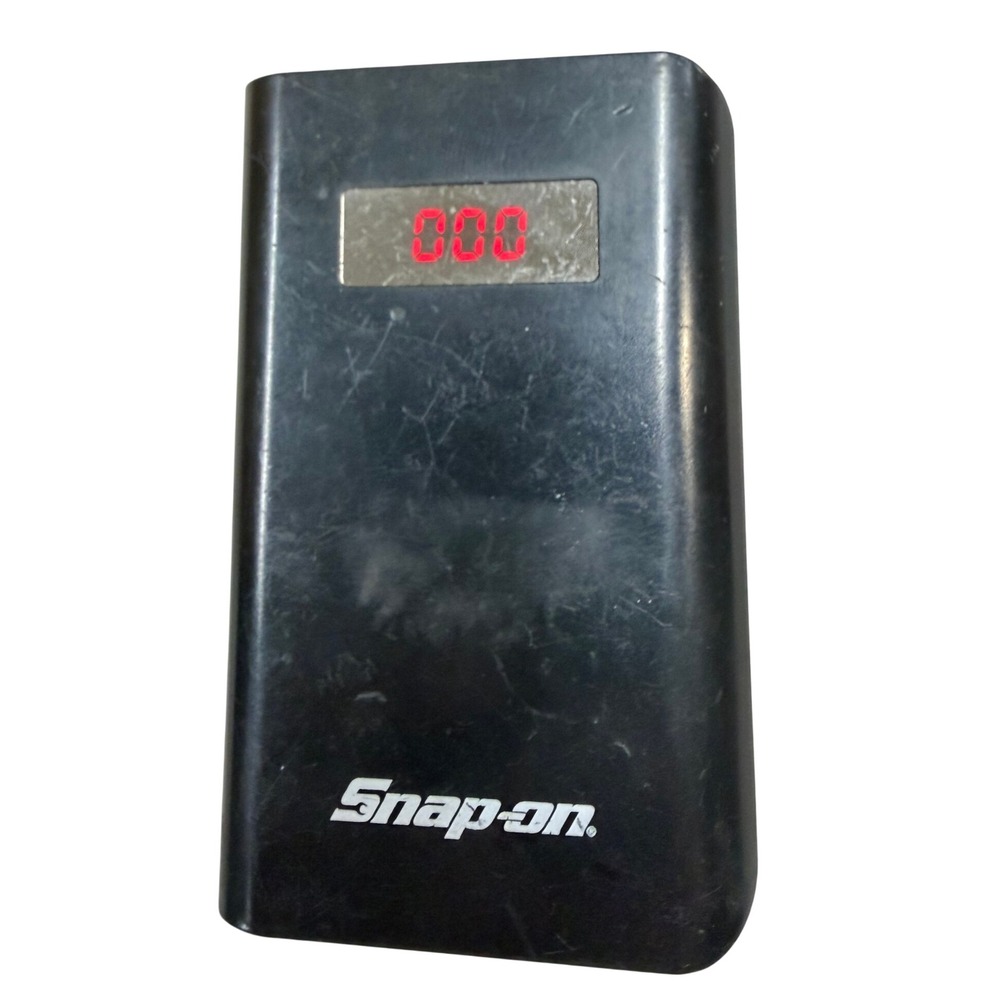 Snap-on Portable Power Bank Dual USB Charger LED Display Flashlight Black